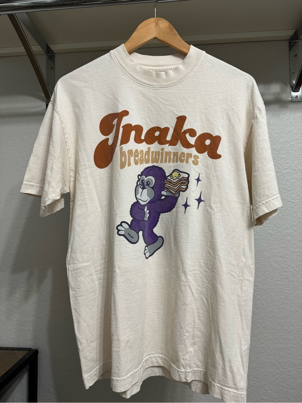Inaka Power Breadwinners Cream Graphics Gym Tee - Men